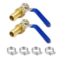 Brass Hose Barb Ball Valve 16mm Quarter Turn For Automotive Plumbing