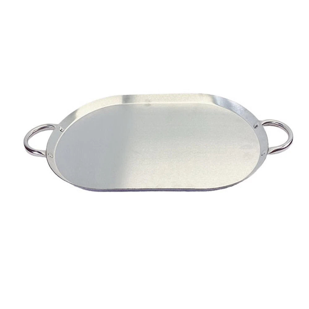 21" X 13" Oval Stainless Steel Serving Platter Ottoman Tray For