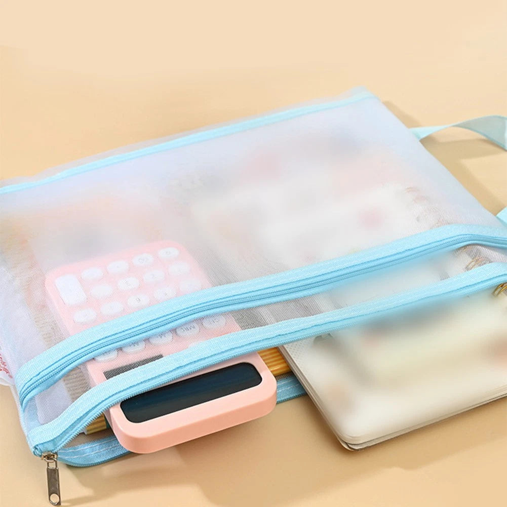 Clear-view For A4 Nylon Toy Storage Bag With Sturdy Zipper And