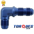 An -8 (an8 An08) 90 Degree Forged Bulkhead Fitting Blue