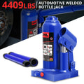 Blue 11.8" 2 Ton Manual Automotive Hydraulic Welded Bottle Jack Car