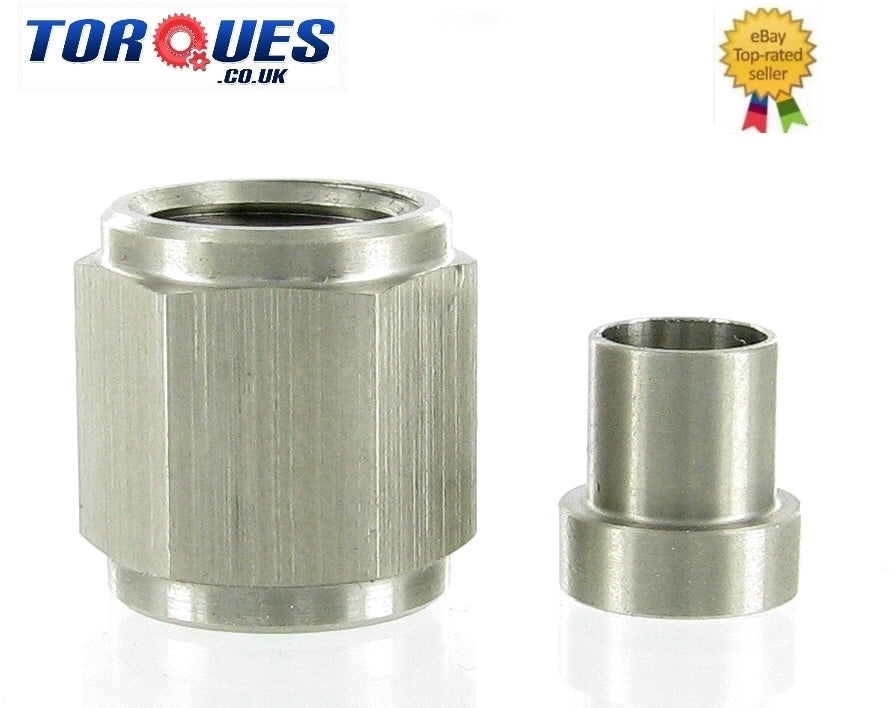 AN -4 (AN4 7/16" UNF 4AN ) 1/4" Hardline Tube Nut and Sleeve In