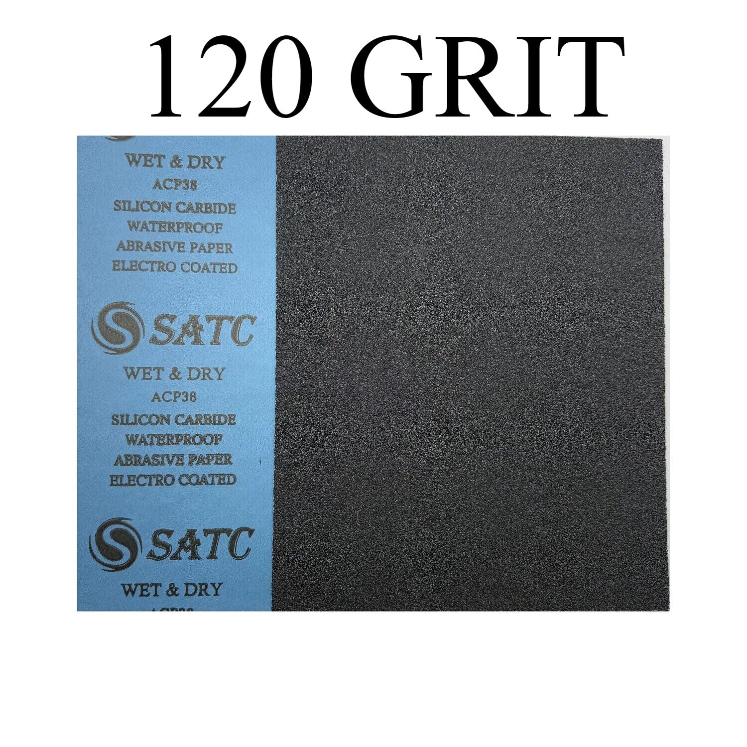 100pc Wet Dry Sandpaper 120 Grit - Silicon Carbide by Unbranded
