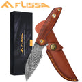 Flissa 8-1/2" Damascus Hunting Knife Fixed Blade | Built Supply Co