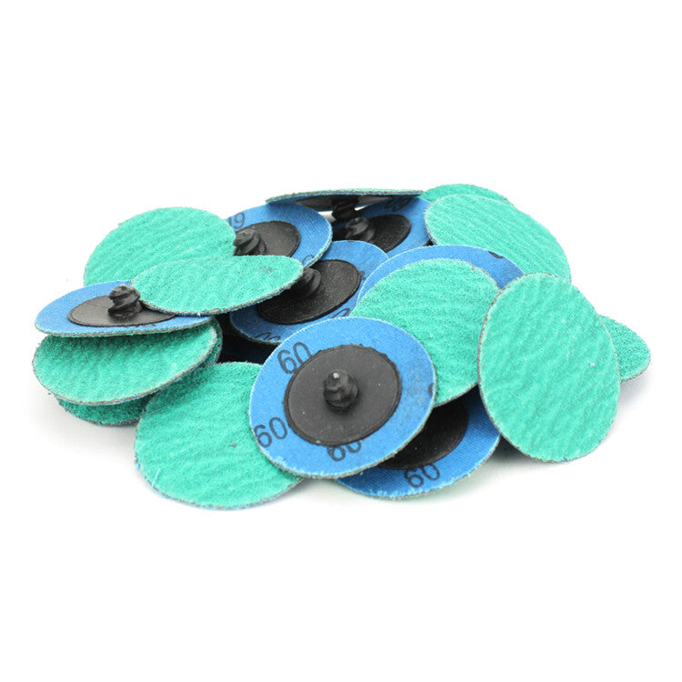 100 Pack - 2" 60 Grit Zirconia+grind Aid Quick Change Sanding Discs