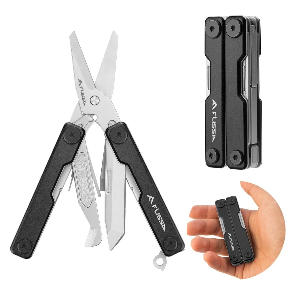 Flissa 11-in-1 Multitool Scissor Knife Folding Pocket Stainless Multi