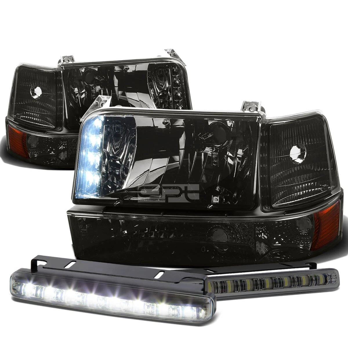 Smoked Housing Led Headlight+ambe<wbr/>r Corner+drl | Built Supply Co
