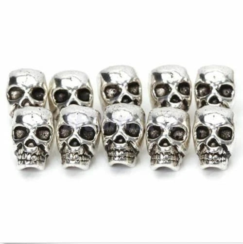 Tibet Silver Antique Steampunk Skull Spacer Bead Diy Jewelry Craft
