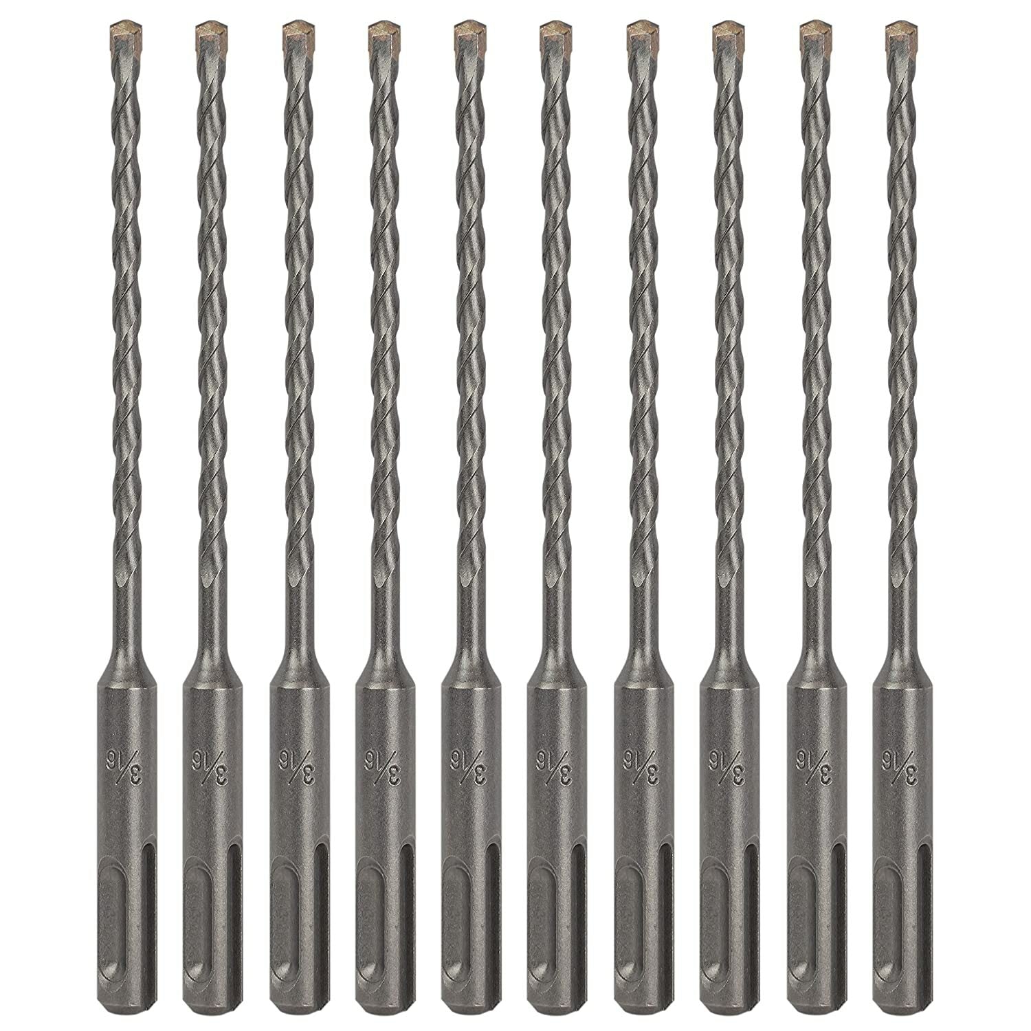 10PCS 3/16"x6" Drill Bit Set SDS Plus Rotary Hammer Concrete Masonry