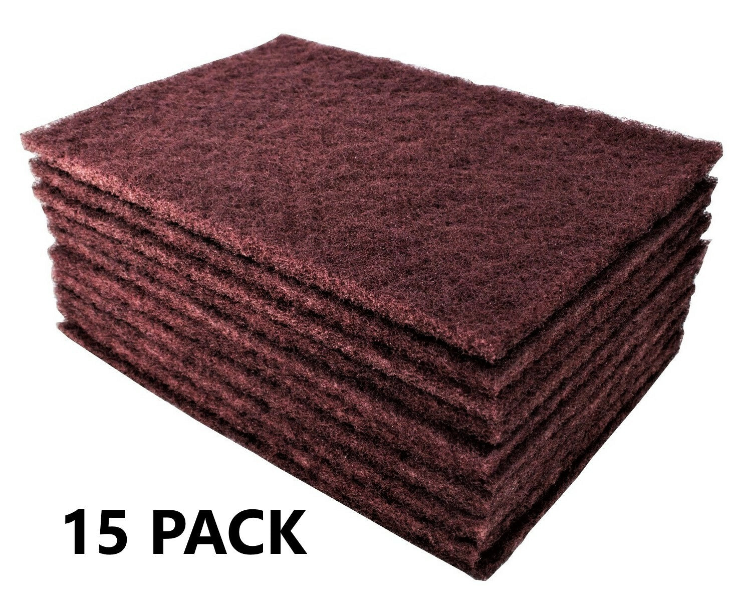 15 Maroon 6" X 9" Scuff Brite Pads Coarse Grit Abrasive Surface Prep Opens in a 