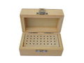 Wooden Bur Box With 36 Holes Storage Organizing Benchtop - Jewelry
