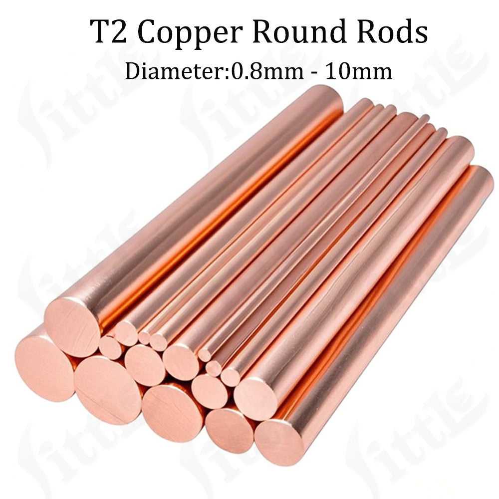 Copper Round Rods 0.8mm-10mm Diameter