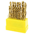 29 pc Titanium HSS Drill Bits High Speed Steel 3/8" Shank Wood Plastic Metal
