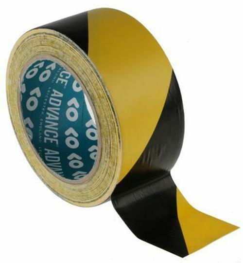 Advance Tapes AT8 Black/Yellow Hazard Tape 50mm