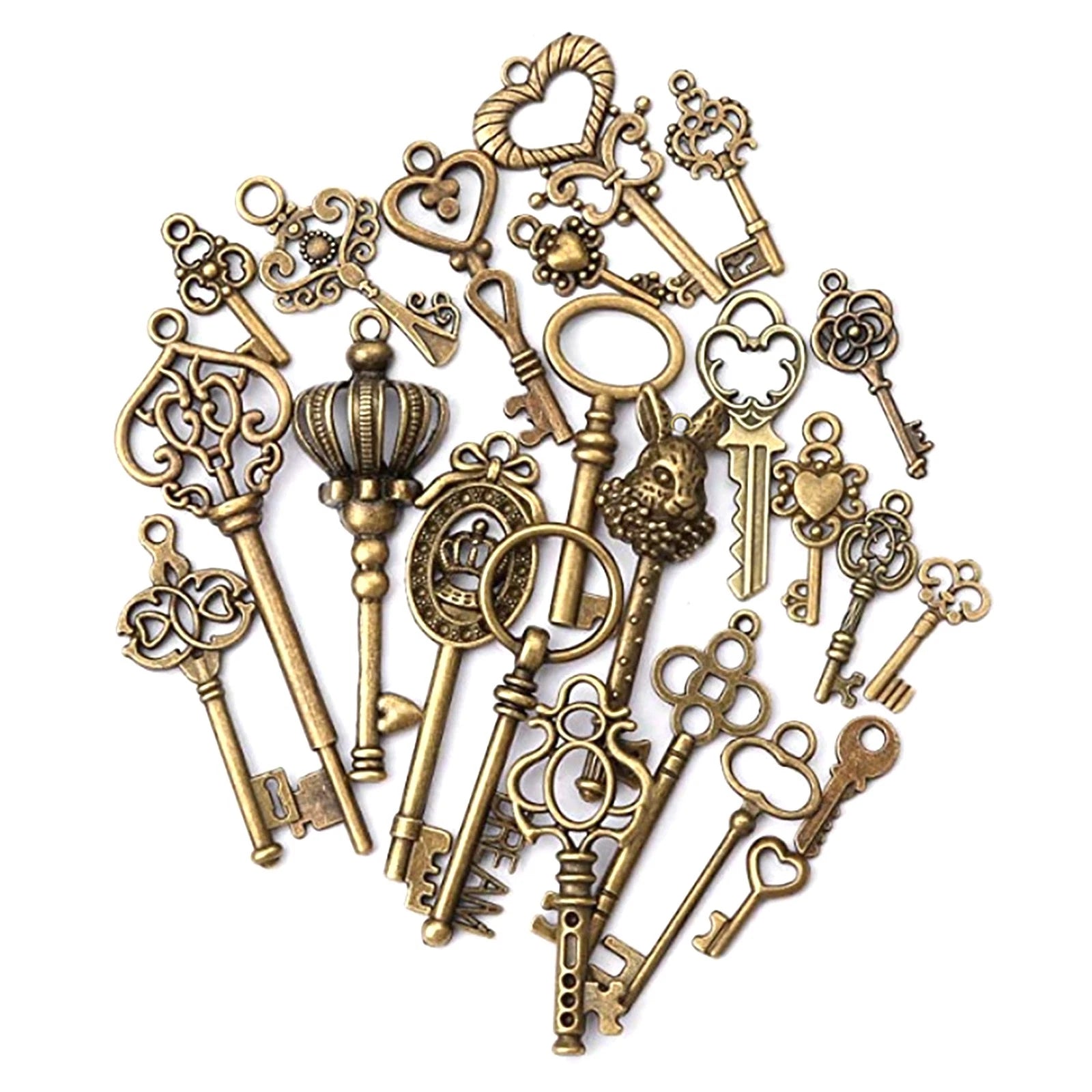 Wholesale Old Vintage Antique Skeleton Keys Necklace Pendant Bronze
