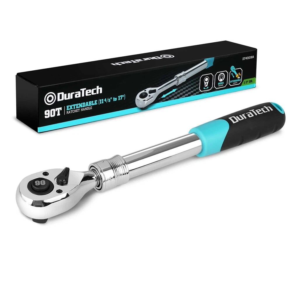 Duratech 1/2" Drive Ratchet 90-tooth Quick-release Extendable Ratchet