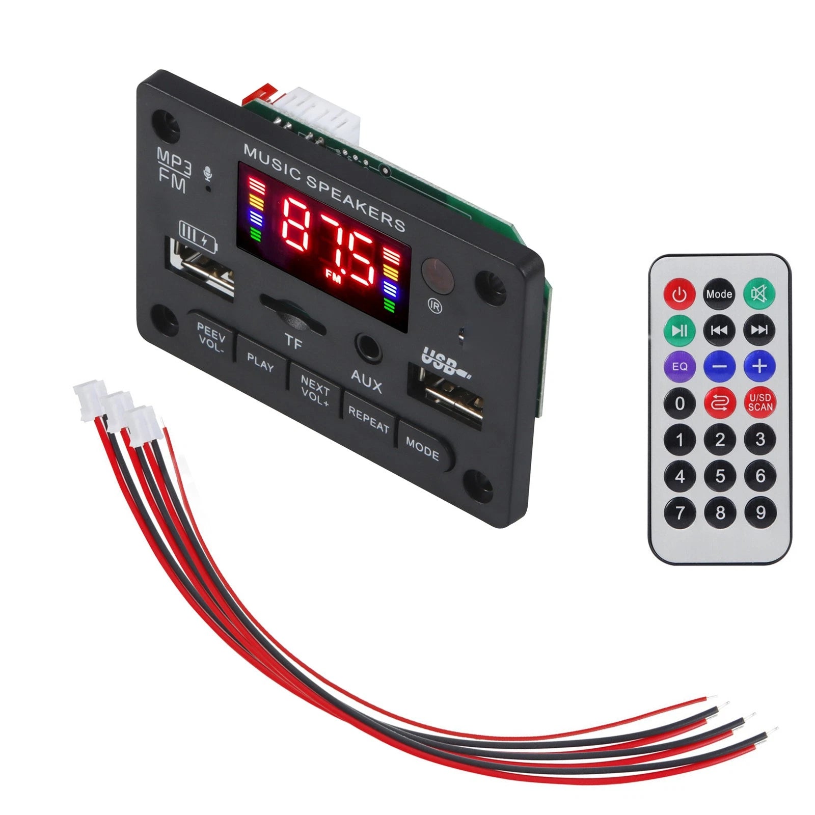 Bluetooth 5.0 12V Mp3 Decoding Board Module Wireless Mp3 Player Tf