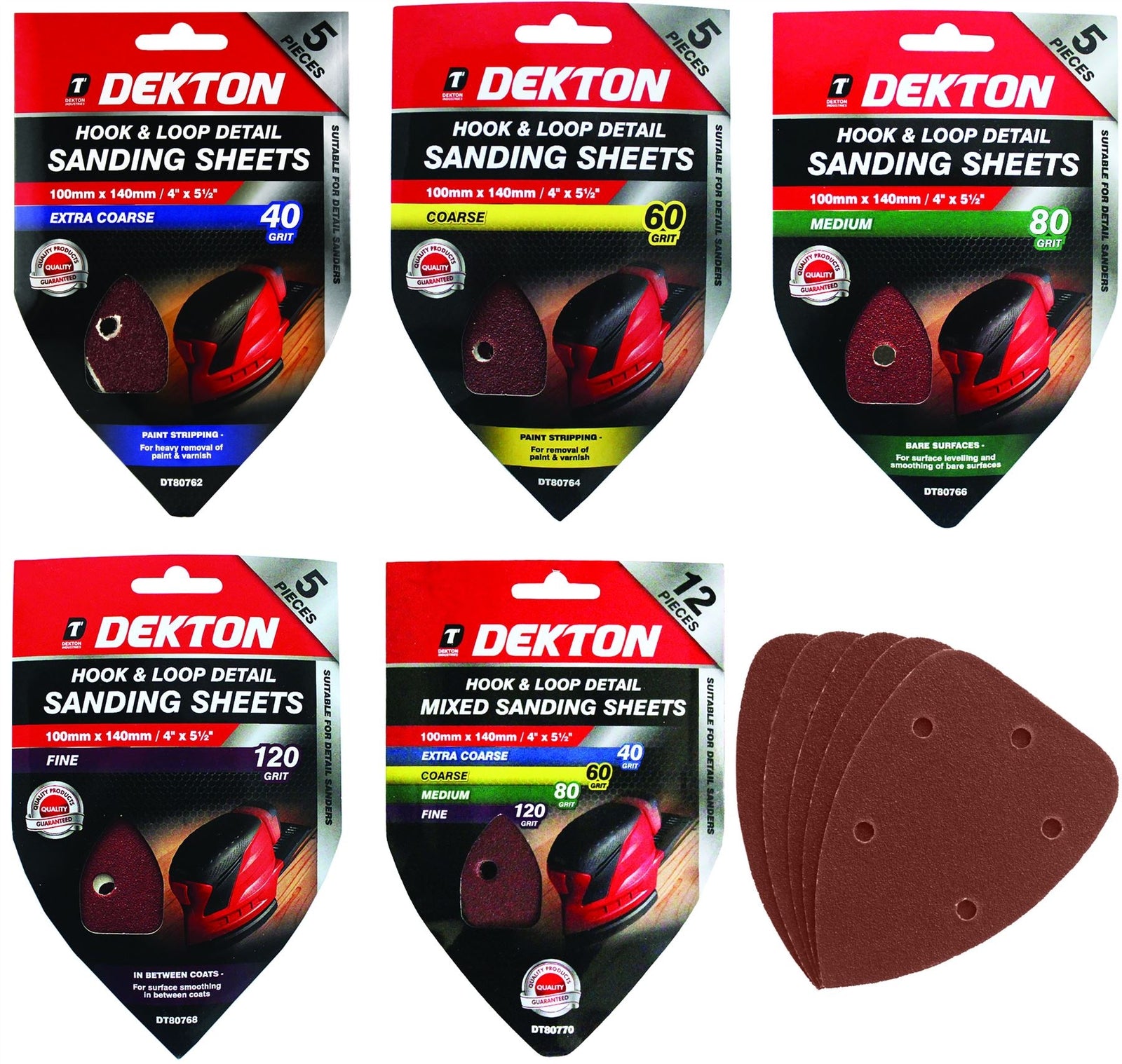 Dekton Detail Palm Sanding Pads 140mm