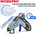 Workpro Cordless Mini Hot Glue Gun Fast Preheating Glue Gun Kit W/