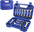 Workpro 12-piece Stubby Ratcheting Wrench Set, Metric 8-19mm 72-tooth
