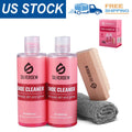 4Pcs Shoe Cleaning Kit 2 Bottles Sneaker Cleaner Nylon Brushes Microfiber Towel
