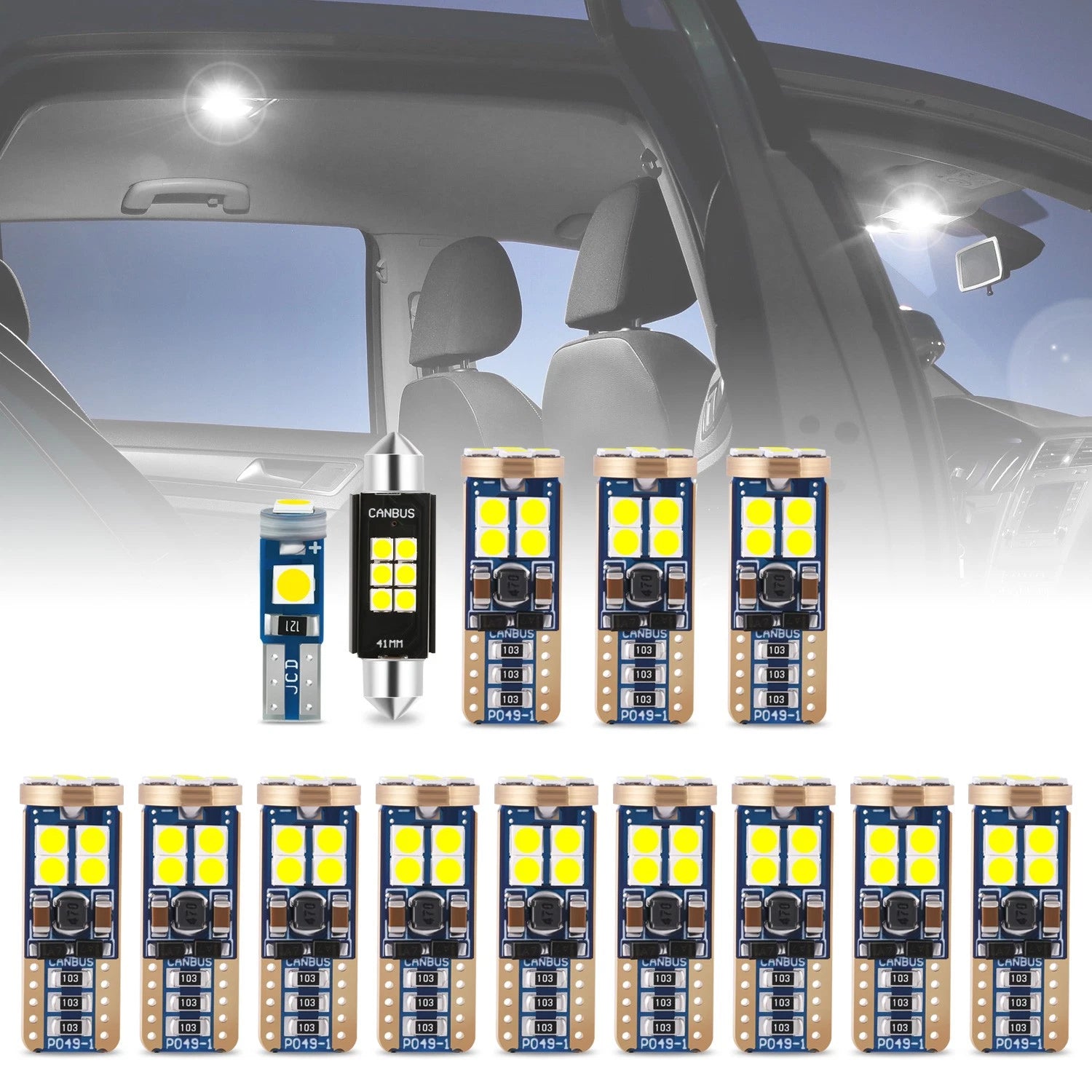 Fit 08-22 Toyota Sequoia Interior Courtesy Dome Cargo Map Light Bulbs