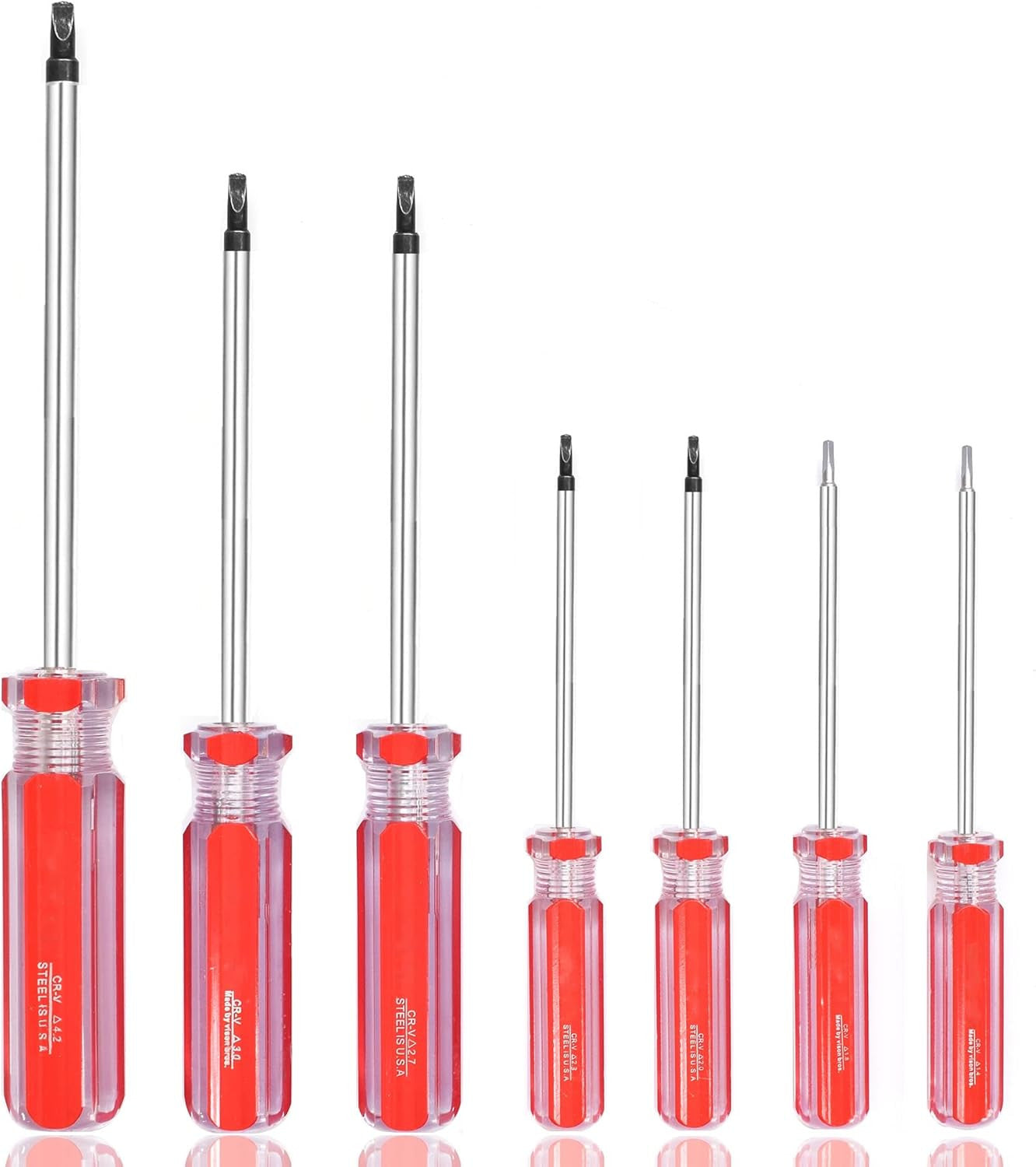 Triangle Screwdrivers Set 7 Sizes 1.4mm 1.8mm 2.0mm 2.3mm 2.7mm 3.0mm