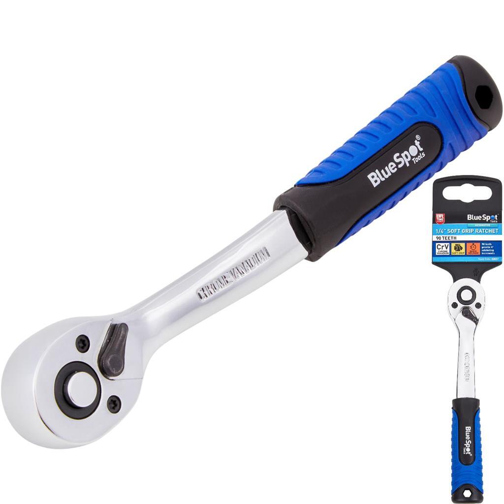 Bluespot Socket Reversible Head Ratchet Handle Quick Release 1/4" Tool by Bluespot