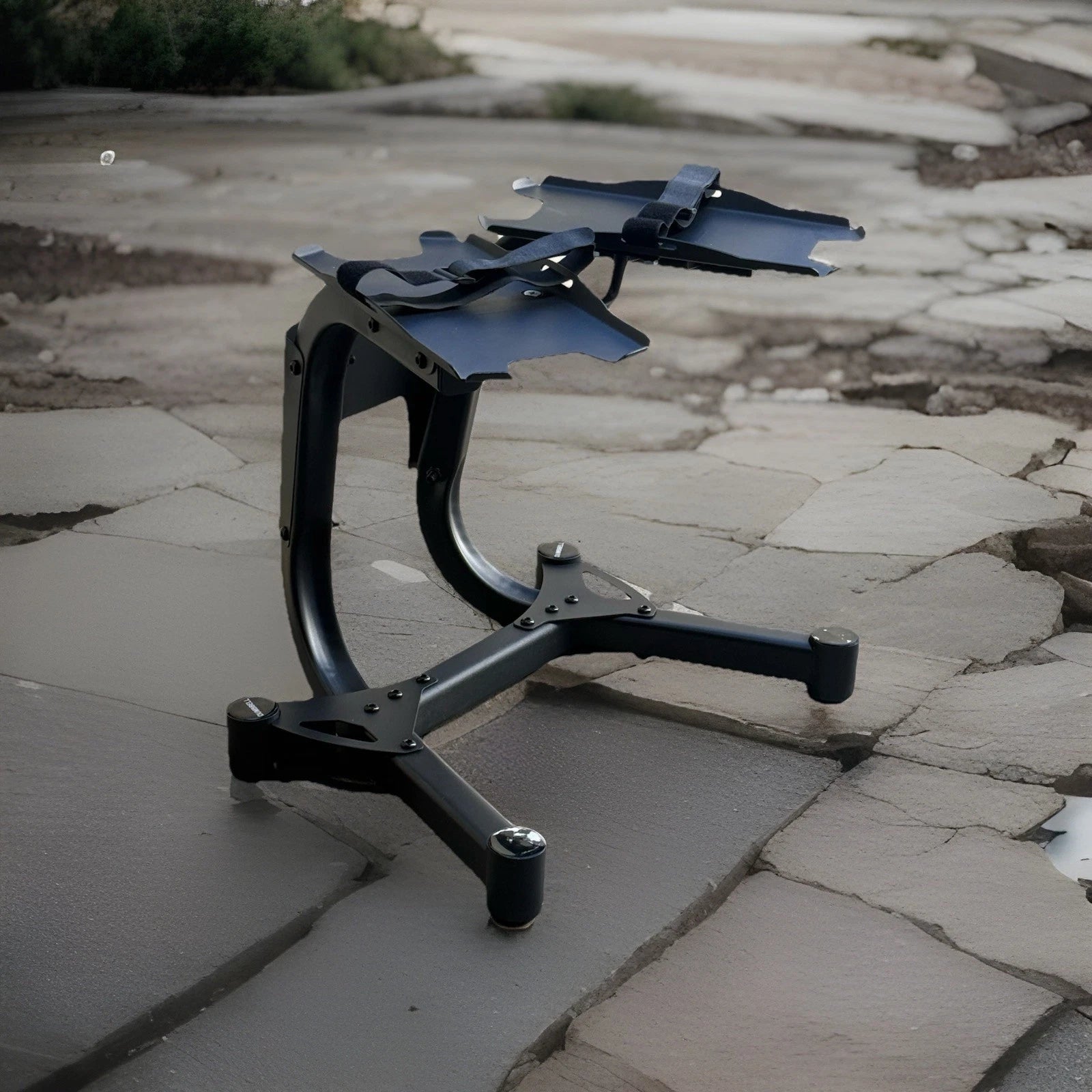330lbs Adjustable Double Dumbbell Rack Stand Metal Dumbbell Holder