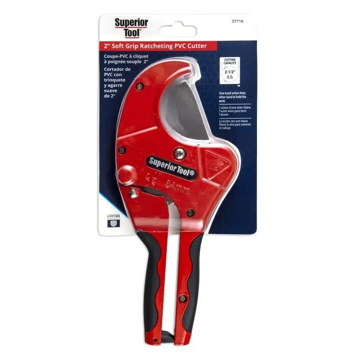 Superior Ratcheting PVC Pipe Cutter Tool 2" Capacity