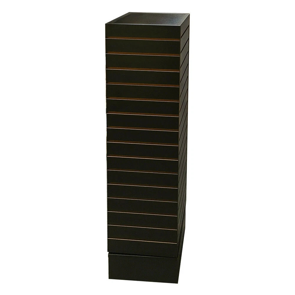 12 Inch X 12 Inch X 54 Inch Black Revolving Slatwall 4 Sided Rotating