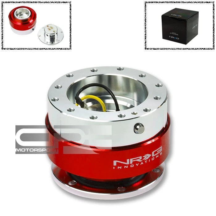 Nrg 6-hole Steering Wheel Red/chrome Quick Release | Built Supply Co