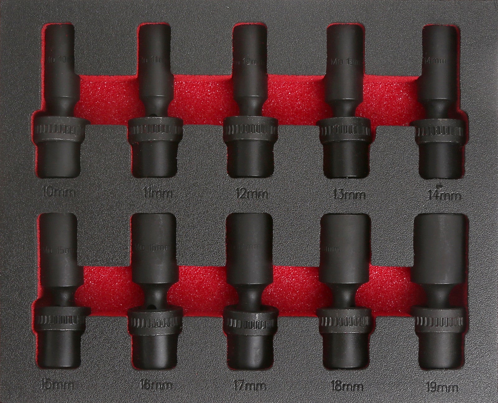 10pc Cr-Mo Deep Impact Socket Set 10–19mm Metric by Unbranded