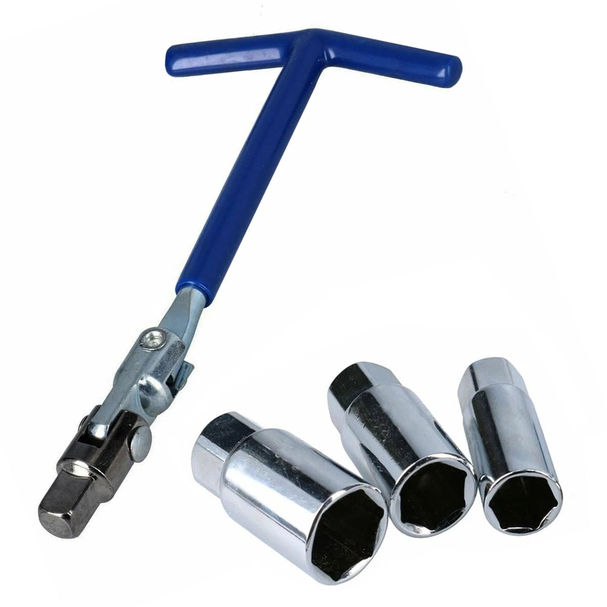 Flexi T-handle Spark Plug Wrench Set Removal Tool 3/8" 16 18 & 21mm