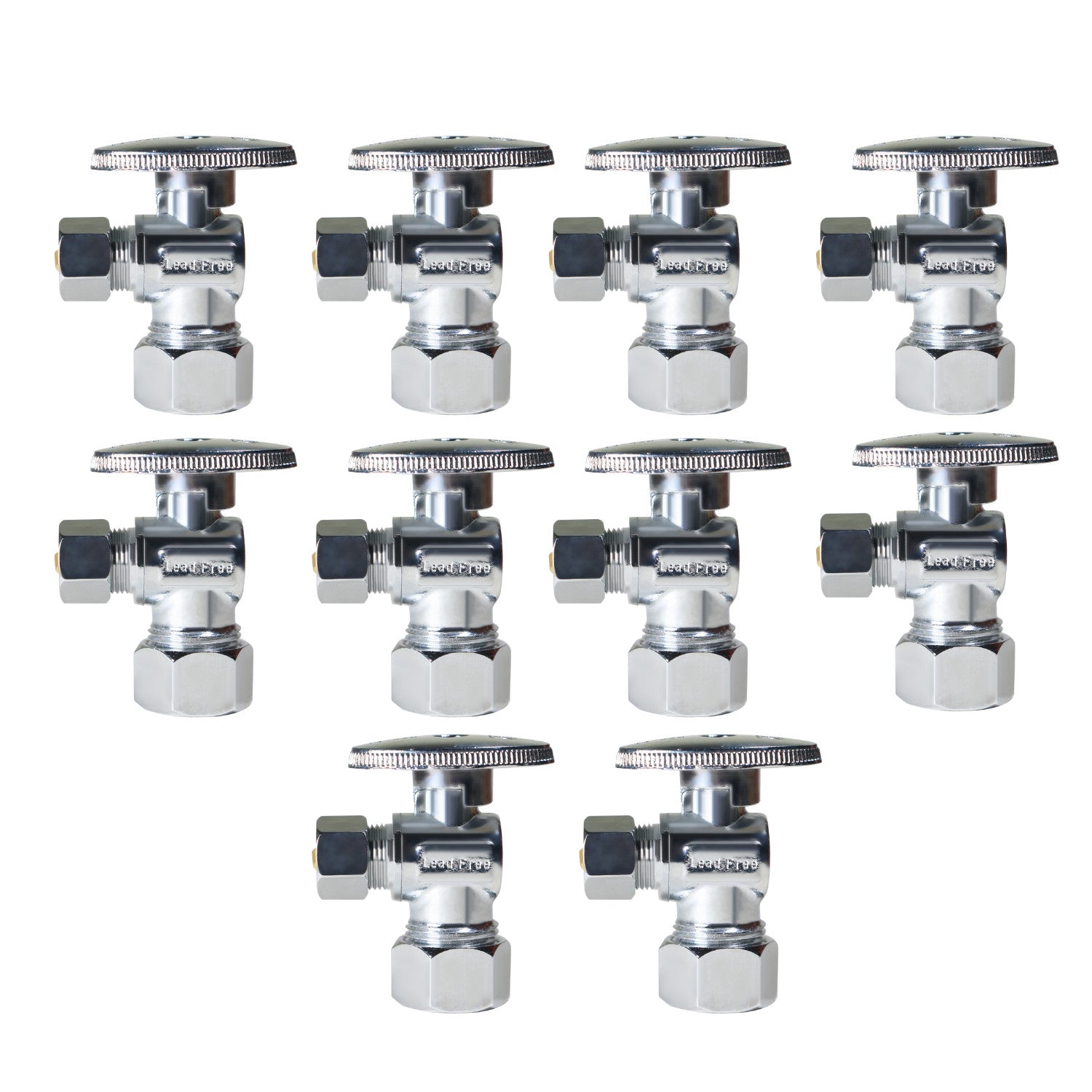 XFITTING 5/8" Compression Angle Stop Valve - 10 Pack