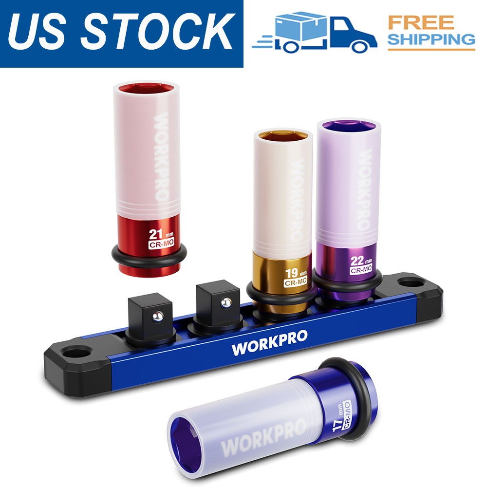 WORKPRO 1/2" Drive Lug Nut Impact Duty Socket Set 4 Pcs by WORKPRO