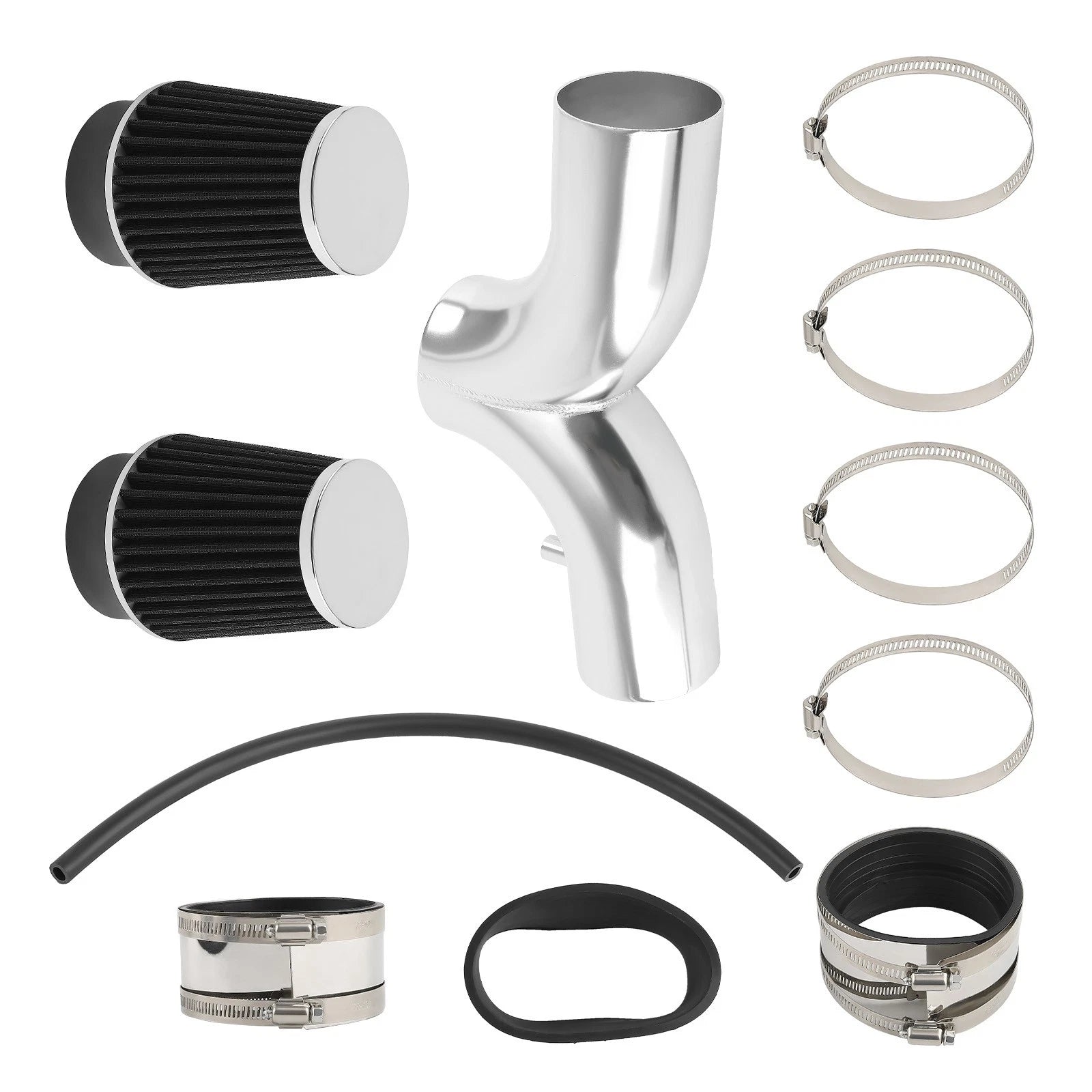 Dual Twin Air Intake System Aluminum + Filter For | Built Supply Co