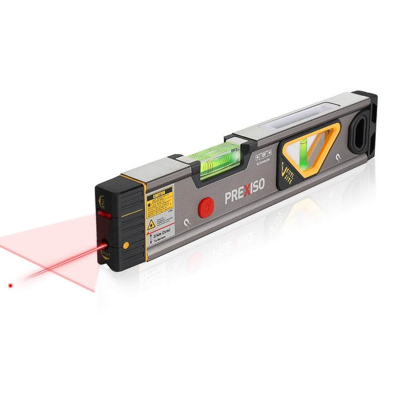 PREXISO 2-in-1 Laser Level Spirit Level 100Ft Alignment Point 30Ft