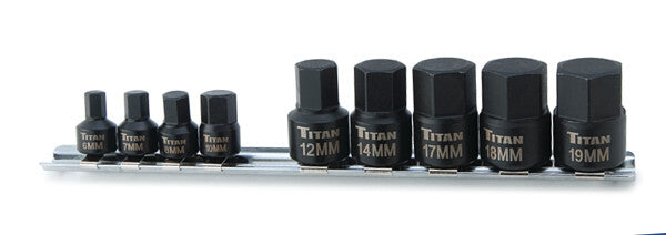 Titan 9-Piece Low Profile Impact Hex Bit Set by Titan