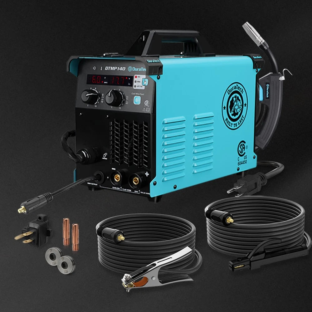 Duratech 140a Mig Welder 120V 4-in-1 Gasless Flux Core Tig Stick