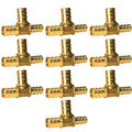 XFITTING 1/2" x 3/8" x 1/2" Pex B Tee - 10 Pack