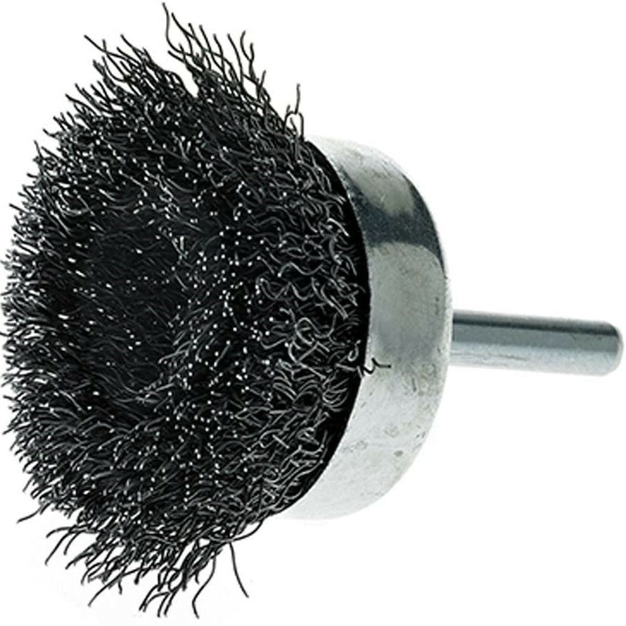 5 Pack - 2" Crimped Wire Cup Brush Carbon Steel 1/4" Hex Shank for Die