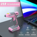 Pink Cordless Hot Melt Glue Gun 7.2V Fast Preheating Glue Gun Kits 20