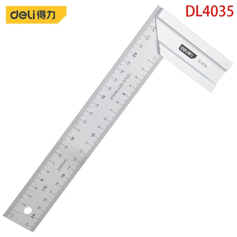 Steel Square Measuring : 250mm Stainless Steel + Aluminum Alloy Base