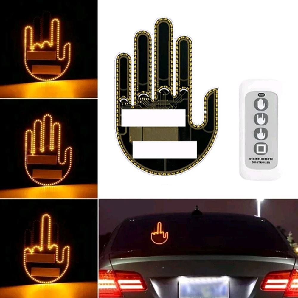 Car Light Parts Middle Finger Gesture Light Rear Window Light Trim