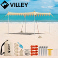 Villey 11×10ft Beach Tent Sun Shelter Upf50 Protection Portable Sun