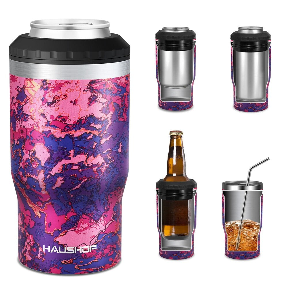 HAUSHOF Can Cooler 12OZ Slim Can Cooler 4 in 1 Insulated Can Holder