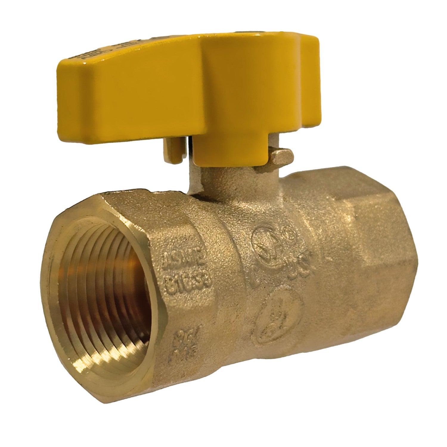 1) 3/4" IPS BRASS GAS BALL VALVE, CSA APPROVED 1/4 TURN
