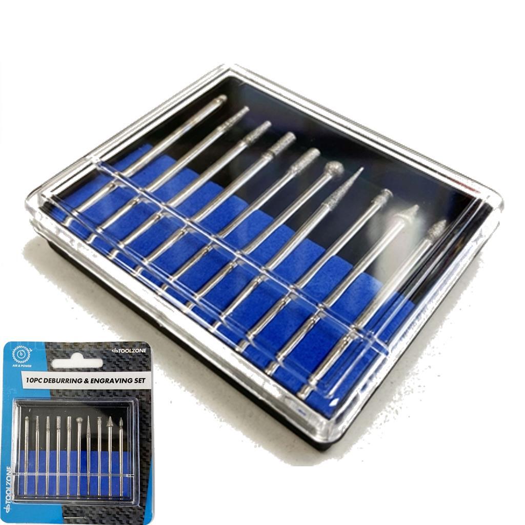 Toolzone 10pc Rotary Diamond Burr Set