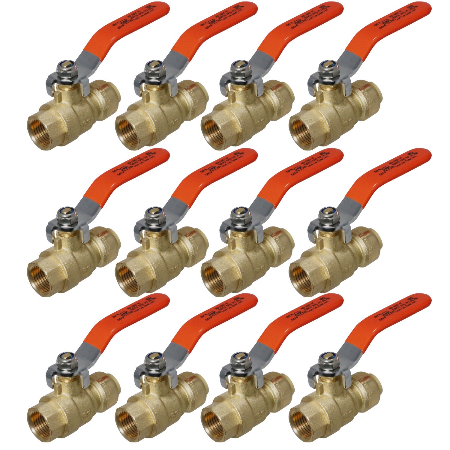 XFITTING 1/2" Push Fit x 1/2" FNPT Ball Valve 12 Pack
